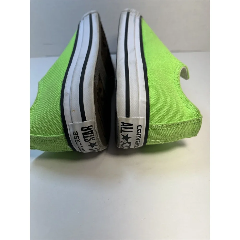 Converse All Star Neon Green Low Top Sneaker Shoes Sz 2 Youth No Laces